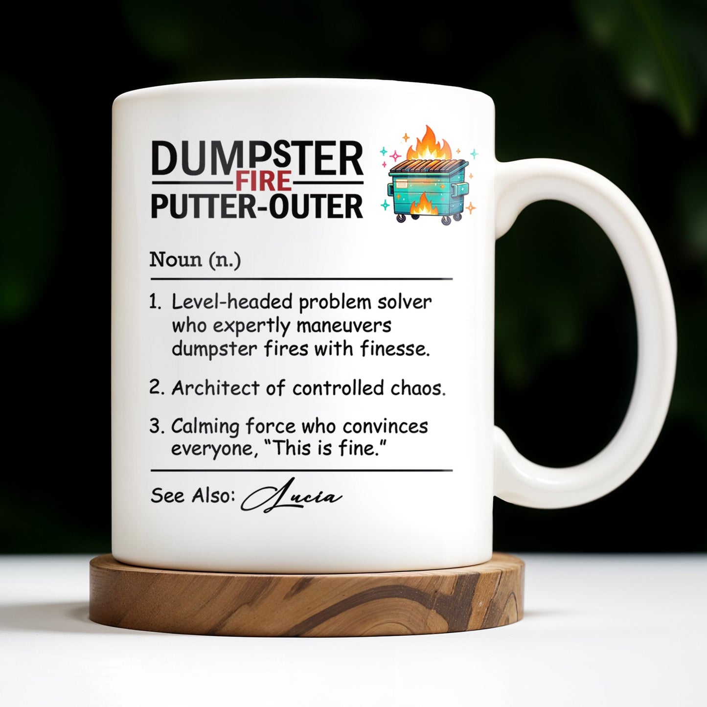 Dumpster Fire Putter-Outer For Colleagues And Friends - Personalized Custom Coffee Mug - COL101_MG