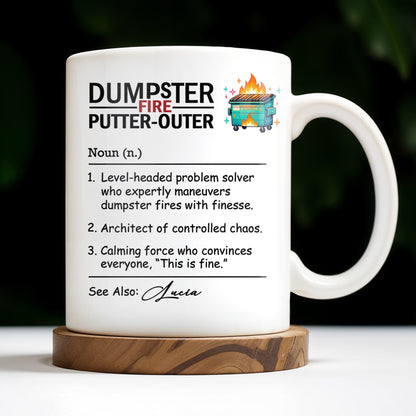 Dumpster Fire Putter-Outer For Colleagues And Friends - Personalized Custom Coffee Mug - COL101_MG