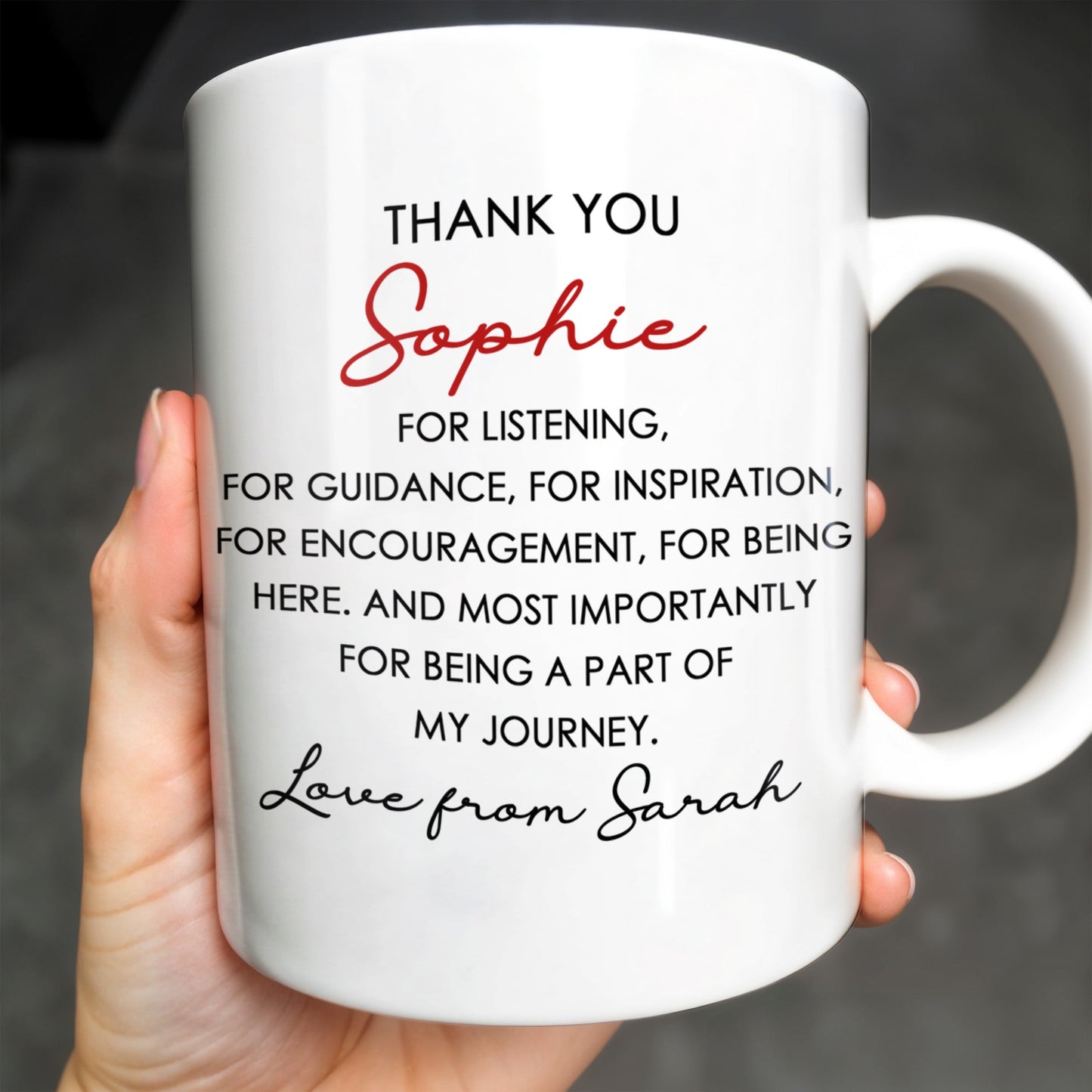 Thank You For Being A Part Of My Journey - Personalized Custom Coffee Mug - COL104_MG