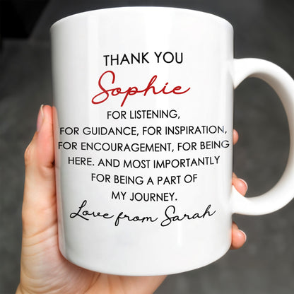Thank You For Being A Part Of My Journey - Personalized Custom Coffee Mug - COL104_MG