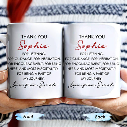 Thank You For Being A Part Of My Journey - Personalized Custom Coffee Mug - COL104_MG
