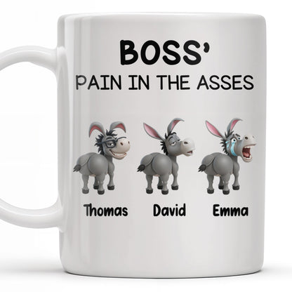 Boss' Pain In The Asses Featuring Playful Donkeys - Personalized Custom Coffee Mug - COL107_MG
