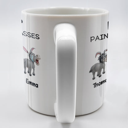 Boss' Pain In The Asses Featuring Playful Donkeys - Personalized Custom Coffee Mug - COL107_MG