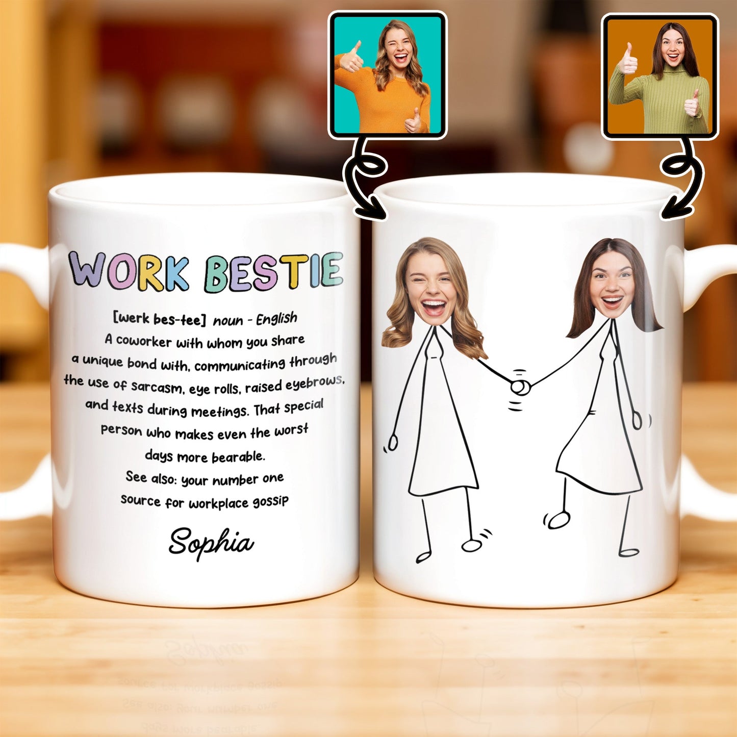 Work Bestie Unique Bond With Coworker - Personalized Custom Coffee Mug - COL108_MG