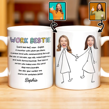 Work Bestie Unique Bond With Coworker - Personalized Custom Coffee Mug - COL108_MG