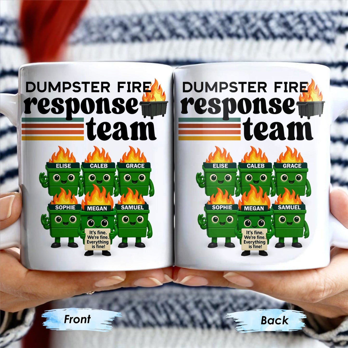 Dumpster Fire Response Team It's Fine We're Fine - Personalized Custom Coffee Mug - COL110_MG