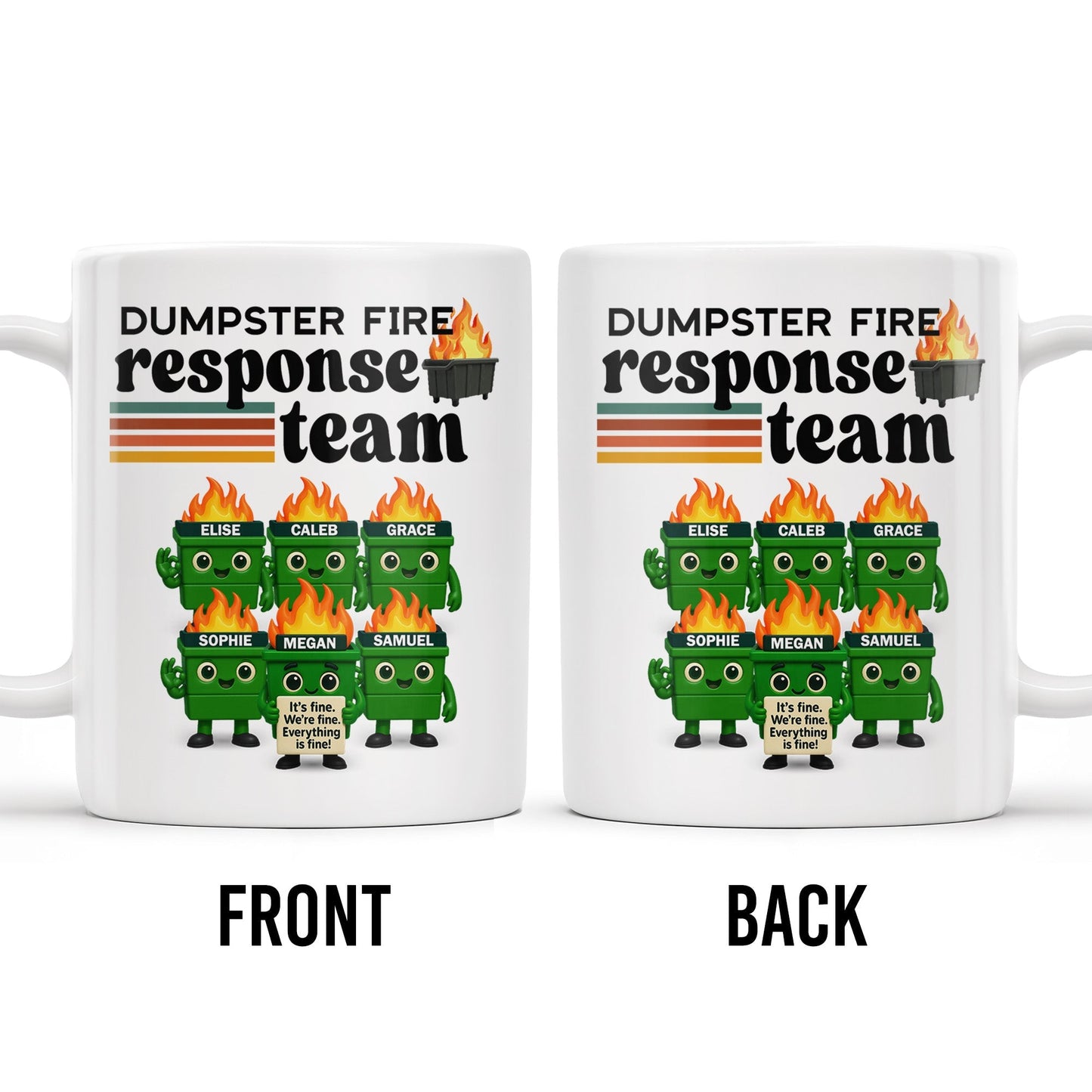 Dumpster Fire Response Team It's Fine We're Fine - Personalized Custom Coffee Mug - COL110_MG