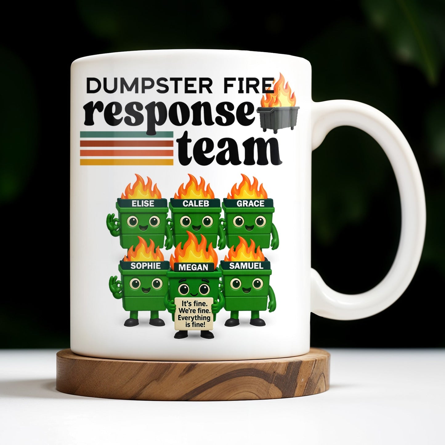 Dumpster Fire Response Team It's Fine We're Fine - Personalized Custom Coffee Mug - COL110_MG