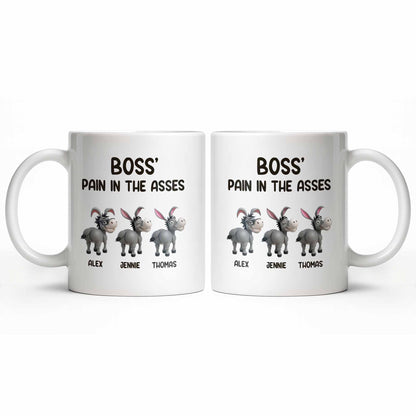 Boss' Pain In The Asses, Fun Donkey Design - Personalized Custom Coffee Mug - COL111_MG