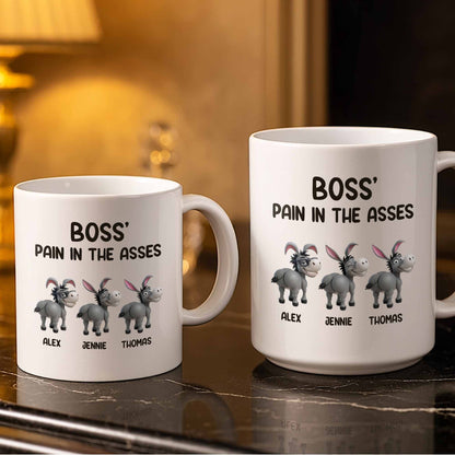 Boss' Pain In The Asses, Fun Donkey Design - Personalized Custom Coffee Mug - COL111_MG