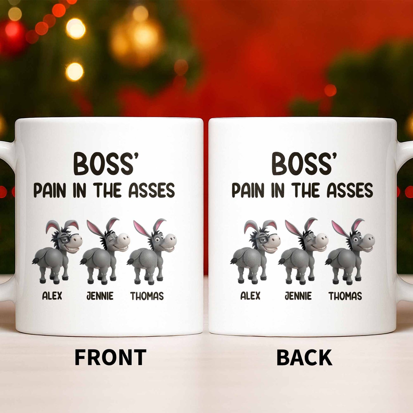 Boss' Pain In The Asses, Fun Donkey Design - Personalized Custom Coffee Mug - COL111_MG
