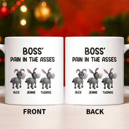 Boss' Pain In The Asses, Fun Donkey Design - Personalized Custom Coffee Mug - COL111_MG