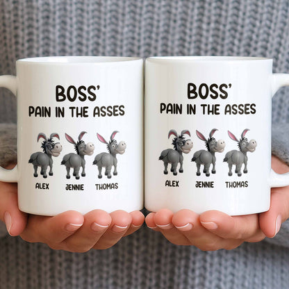 Boss' Pain In The Asses, Fun Donkey Design - Personalized Custom Coffee Mug - COL111_MG