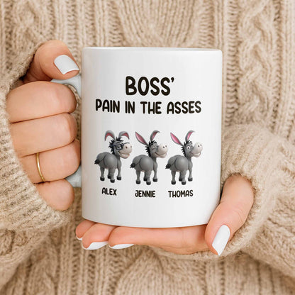 Boss' Pain In The Asses, Fun Donkey Design - Personalized Custom Coffee Mug - COL111_MG