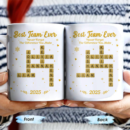 Best Team Ever For Office Members With Scrabble Design - Personalized Custom Coffee Mug - COL117_MG