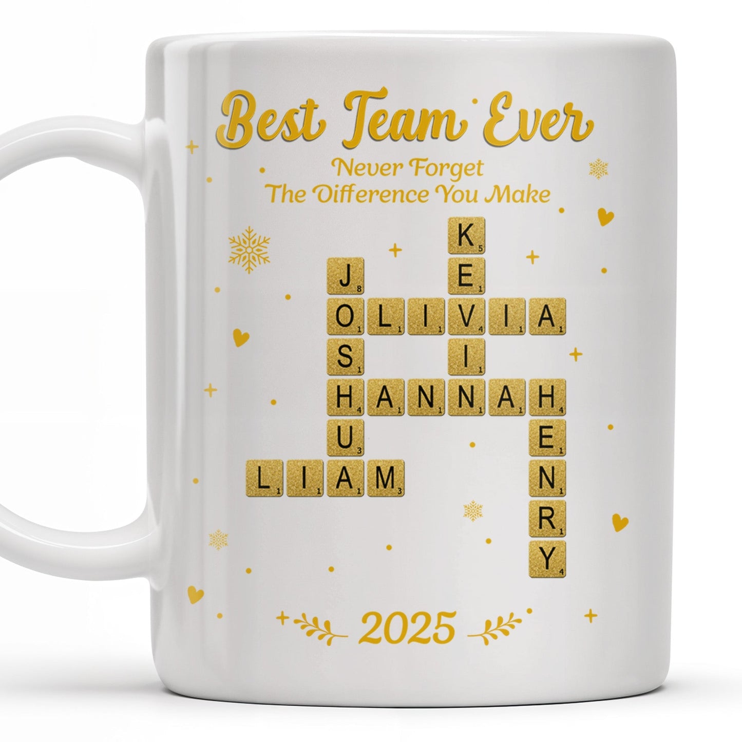Best Team Ever For Office Members With Scrabble Design - Personalized Custom Coffee Mug - COL117_MG