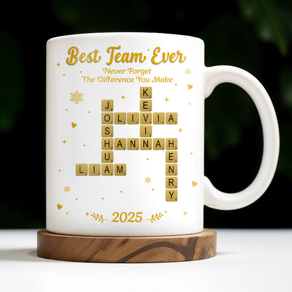 Best Team Ever For Office Members With Scrabble Design - Personalized Custom Coffee Mug - COL117_MG