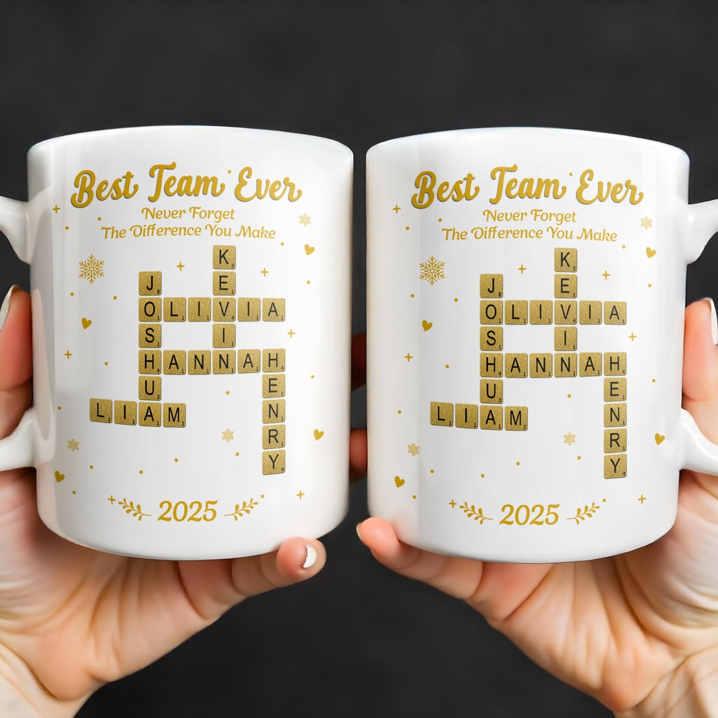 Best Team Ever For Office Members With Scrabble Design - Personalized Custom Coffee Mug - COL117_MG