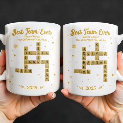 Best Team Ever For Office Members With Scrabble Design - Personalized Custom Coffee Mug - COL117_MG