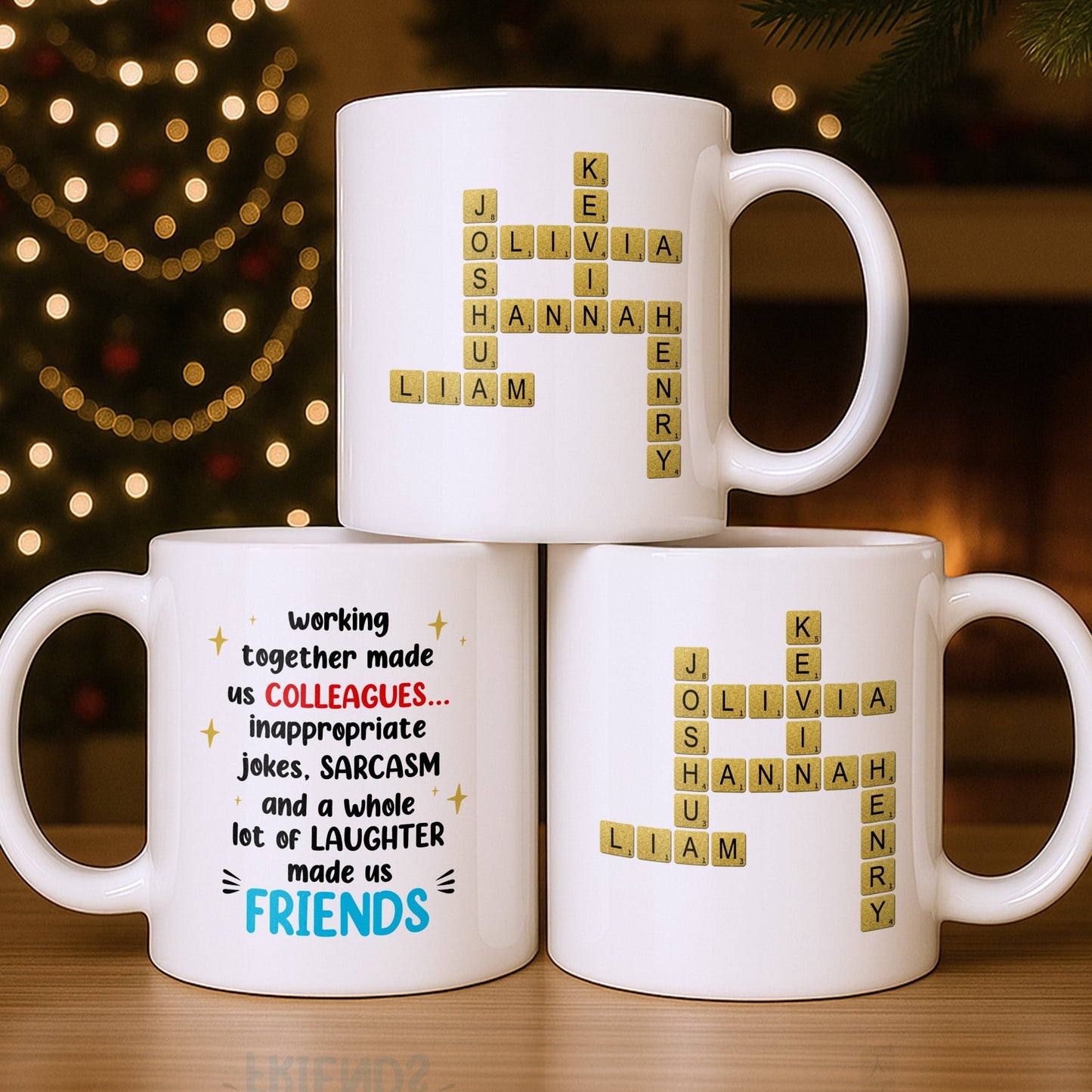 Working Together Made Us Friends Colleague Gift - Personalized Custom Coffee Mug - COL121_MG