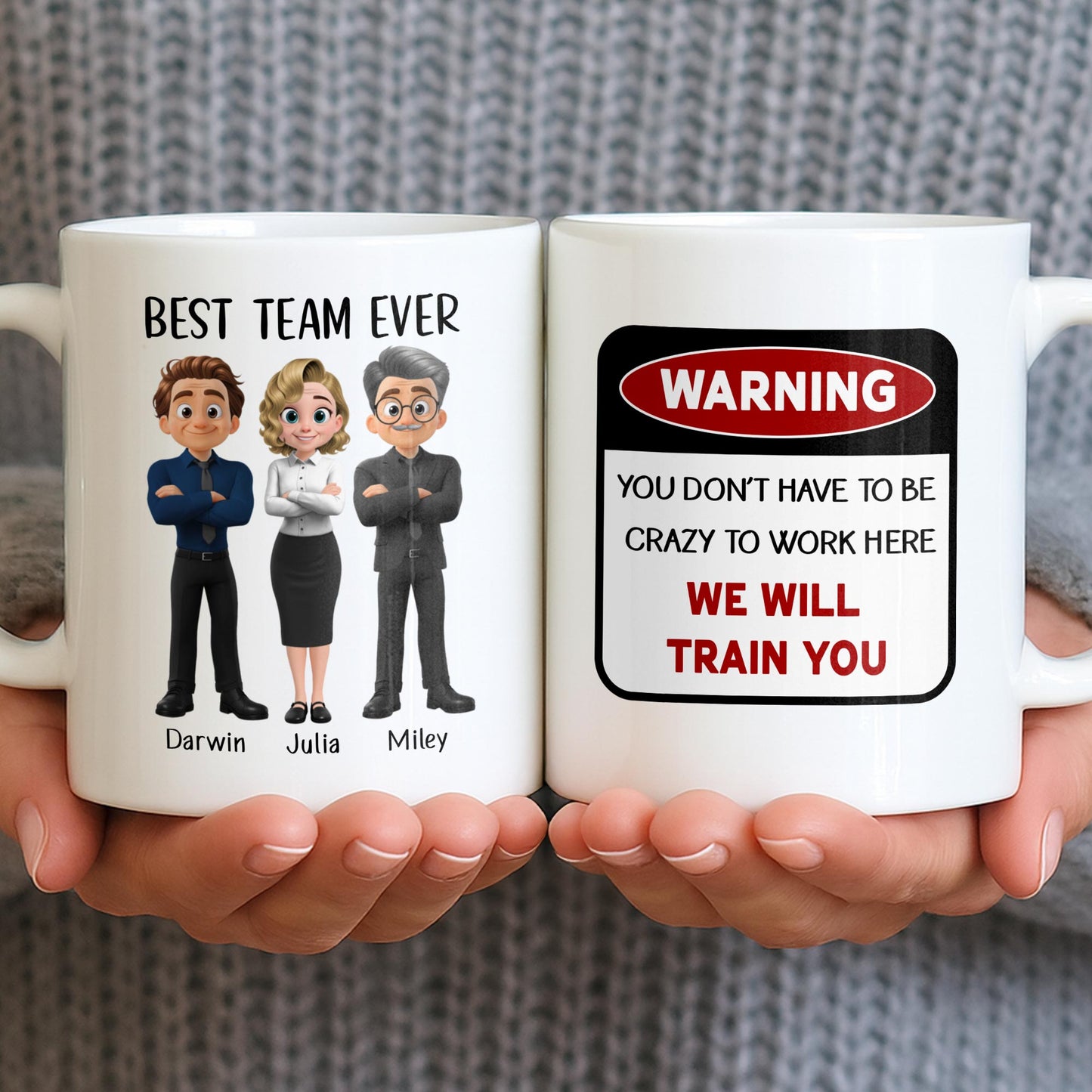 Best Team Ever Cartoon People Design - Personalized Custom Coffee Mug - COL127_MG
