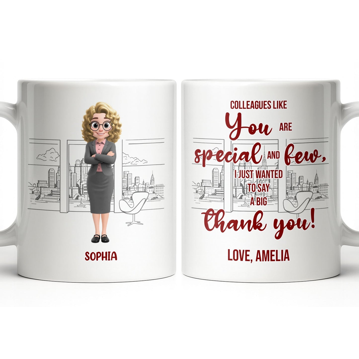 Customized Name With Professional Theme and City Skyline - Personalized Custom Coffee Mug - COL128_MG