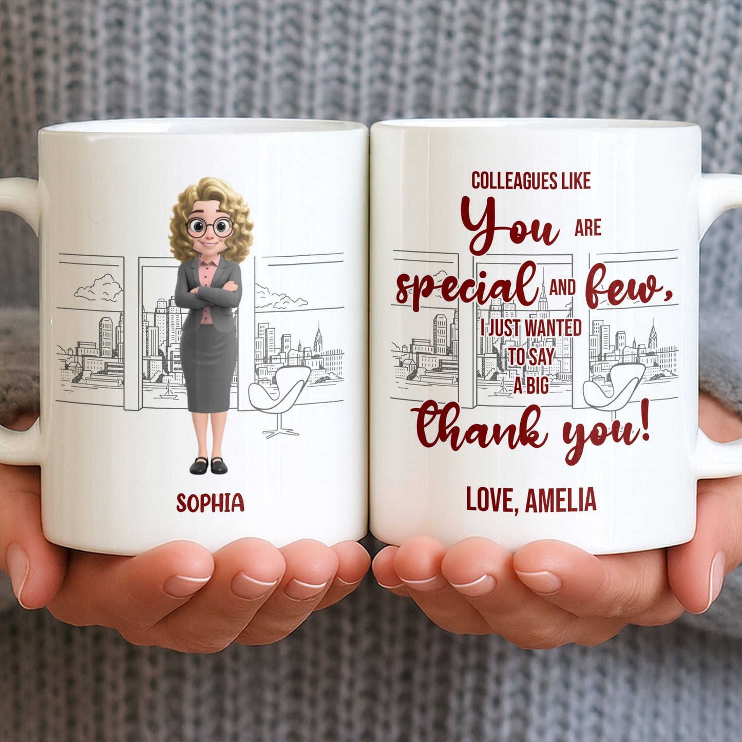 Customized Name With Professional Theme and City Skyline - Personalized Custom Coffee Mug - COL128_MG