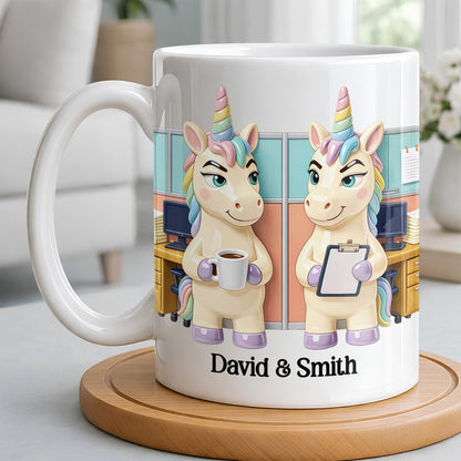 You're The Reason I Don't Punch People, Office Unicorns Mug - Personalized Custom Coffee Mug - COL129_MG