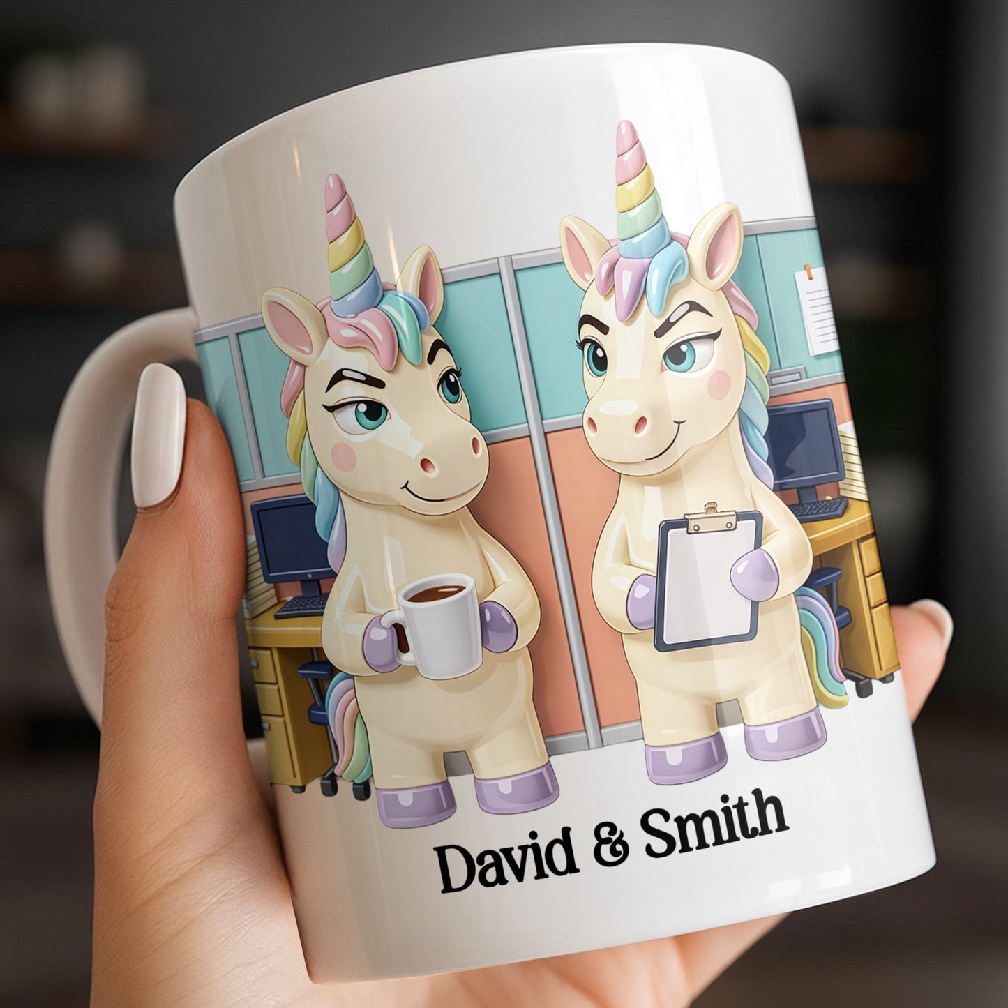You're The Reason I Don't Punch People, Office Unicorns Mug - Personalized Custom Coffee Mug - COL129_MG