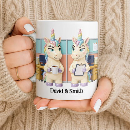 You're The Reason I Don't Punch People, Office Unicorns Mug - Personalized Custom Coffee Mug - COL129_MG