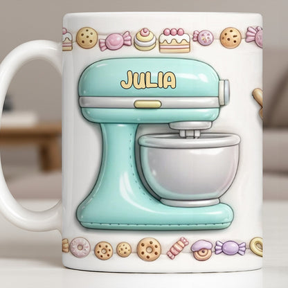 Just A Girl Who Loves Baking With Mixer And Cupcakes - Personalized Custom Coffee Mug - COOK030_MG