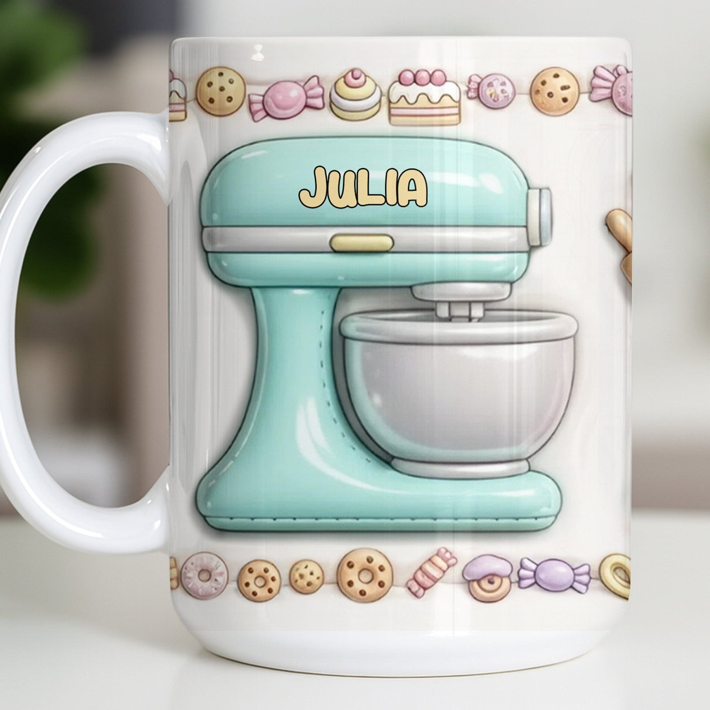 Just A Girl Who Loves Baking With Mixer And Cupcakes - Personalized Custom Coffee Mug - COOK030_MG
