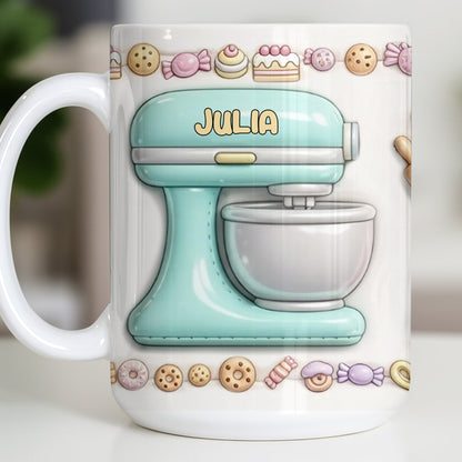 Just A Girl Who Loves Baking With Mixer And Cupcakes - Personalized Custom Coffee Mug - COOK030_MG