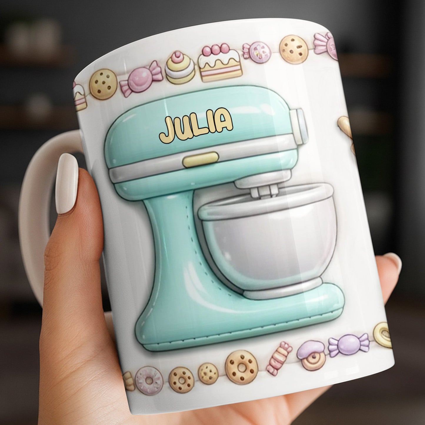 Just A Girl Who Loves Baking With Mixer And Cupcakes - Personalized Custom Coffee Mug - COOK030_MG