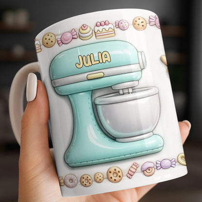 Just A Girl Who Loves Baking With Mixer And Cupcakes - Personalized Custom Coffee Mug - COOK030_MG