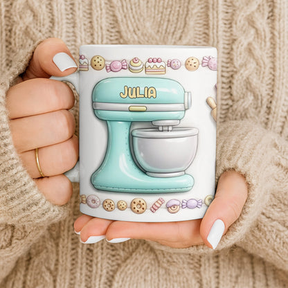 Just A Girl Who Loves Baking With Mixer And Cupcakes - Personalized Custom Coffee Mug - COOK030_MG