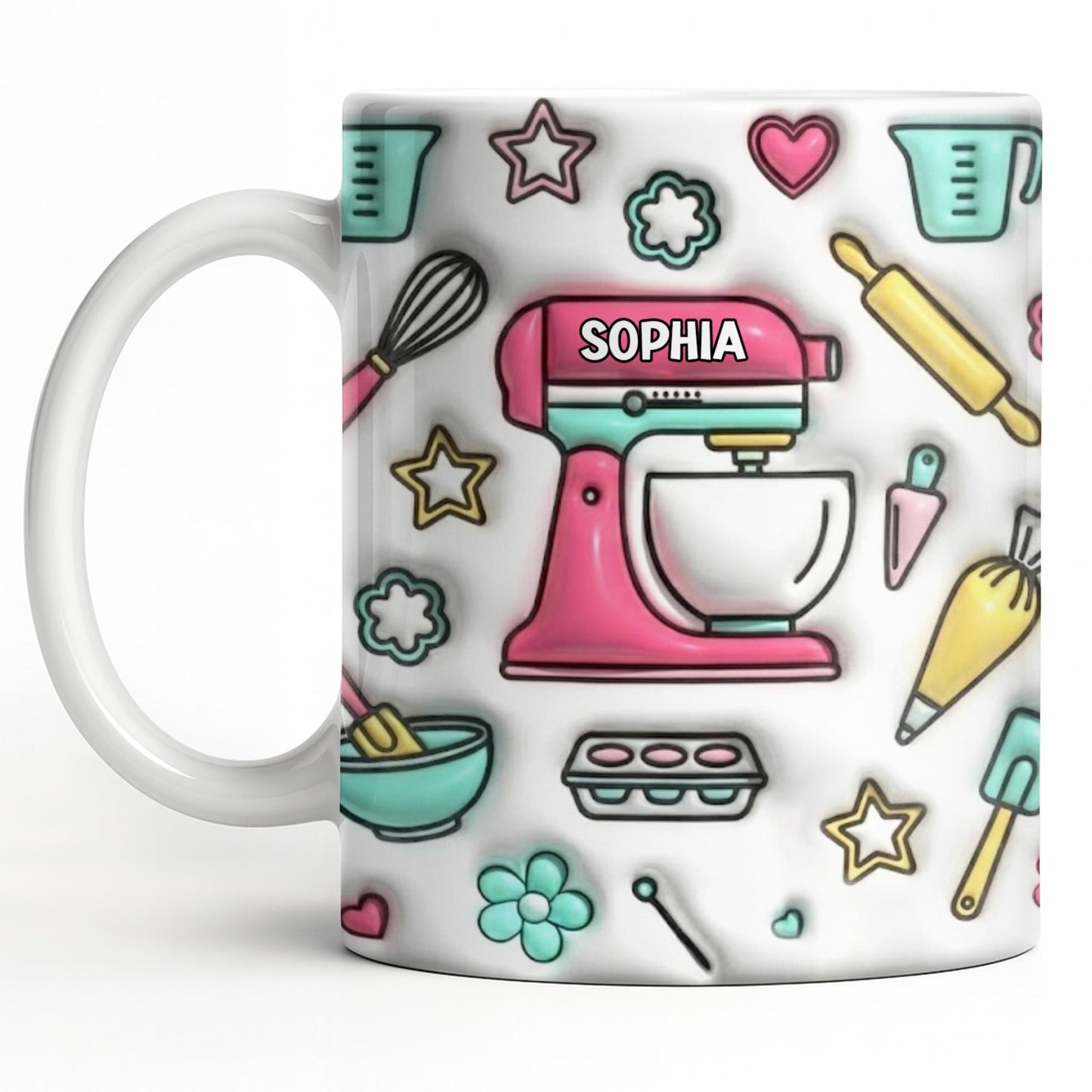 Personalize Your Baking Lover's Cup With Mixer and Whisk - Personalized Custom Coffee Mug - COOK031_MG