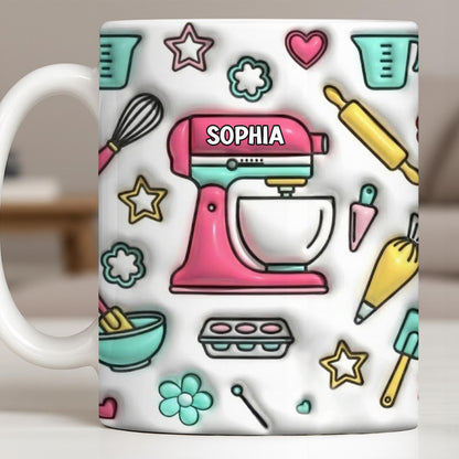 Personalize Your Baking Lover's Cup With Mixer and Whisk - Personalized Custom Coffee Mug - COOK031_MG