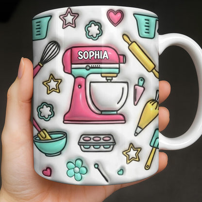 Personalize Your Baking Lover's Cup With Mixer and Whisk - Personalized Custom Coffee Mug - COOK031_MG