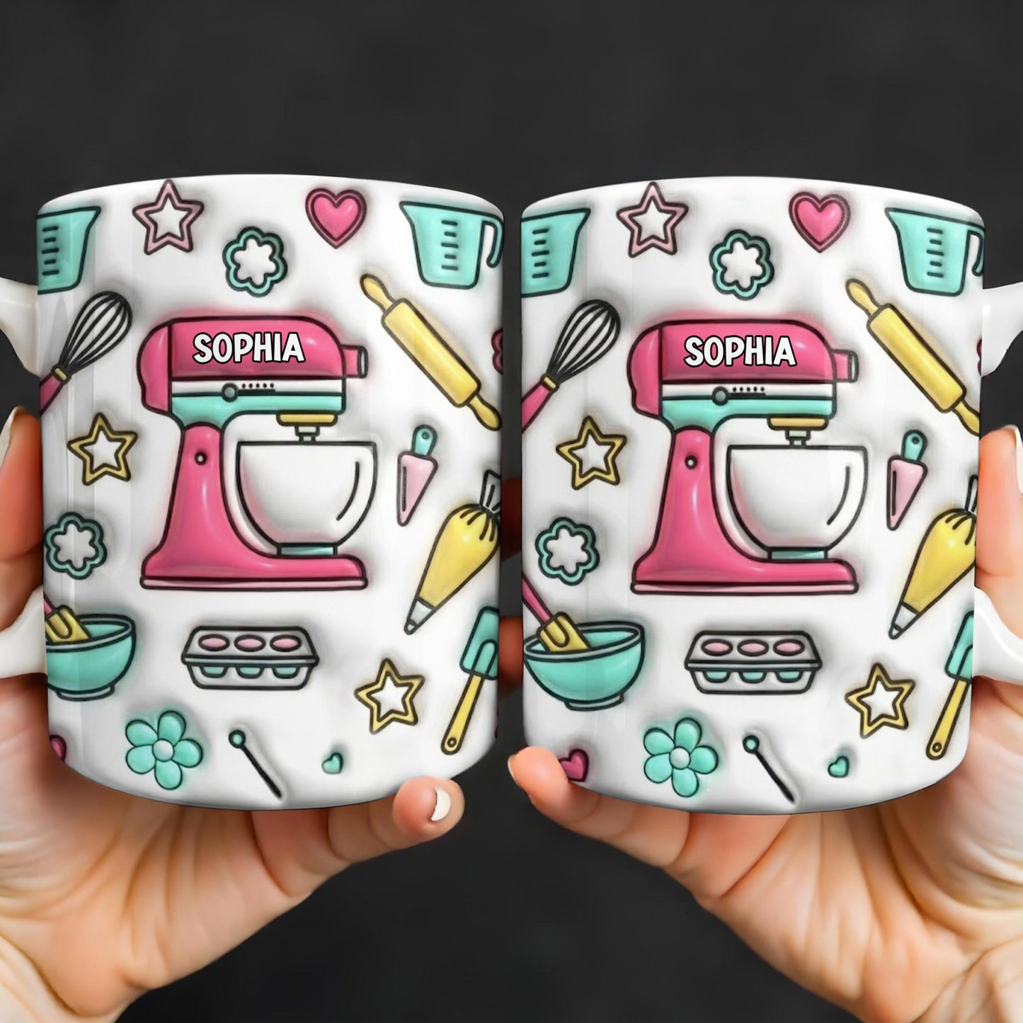 Personalize Your Baking Lover's Cup With Mixer and Whisk - Personalized Custom Coffee Mug - COOK031_MG