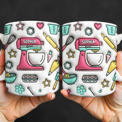 Personalize Your Baking Lover's Cup With Mixer and Whisk - Personalized Custom Coffee Mug - COOK031_MG