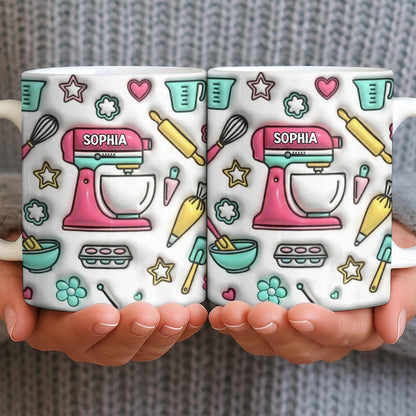 Personalize Your Baking Lover's Cup With Mixer and Whisk - Personalized Custom Coffee Mug - COOK031_MG
