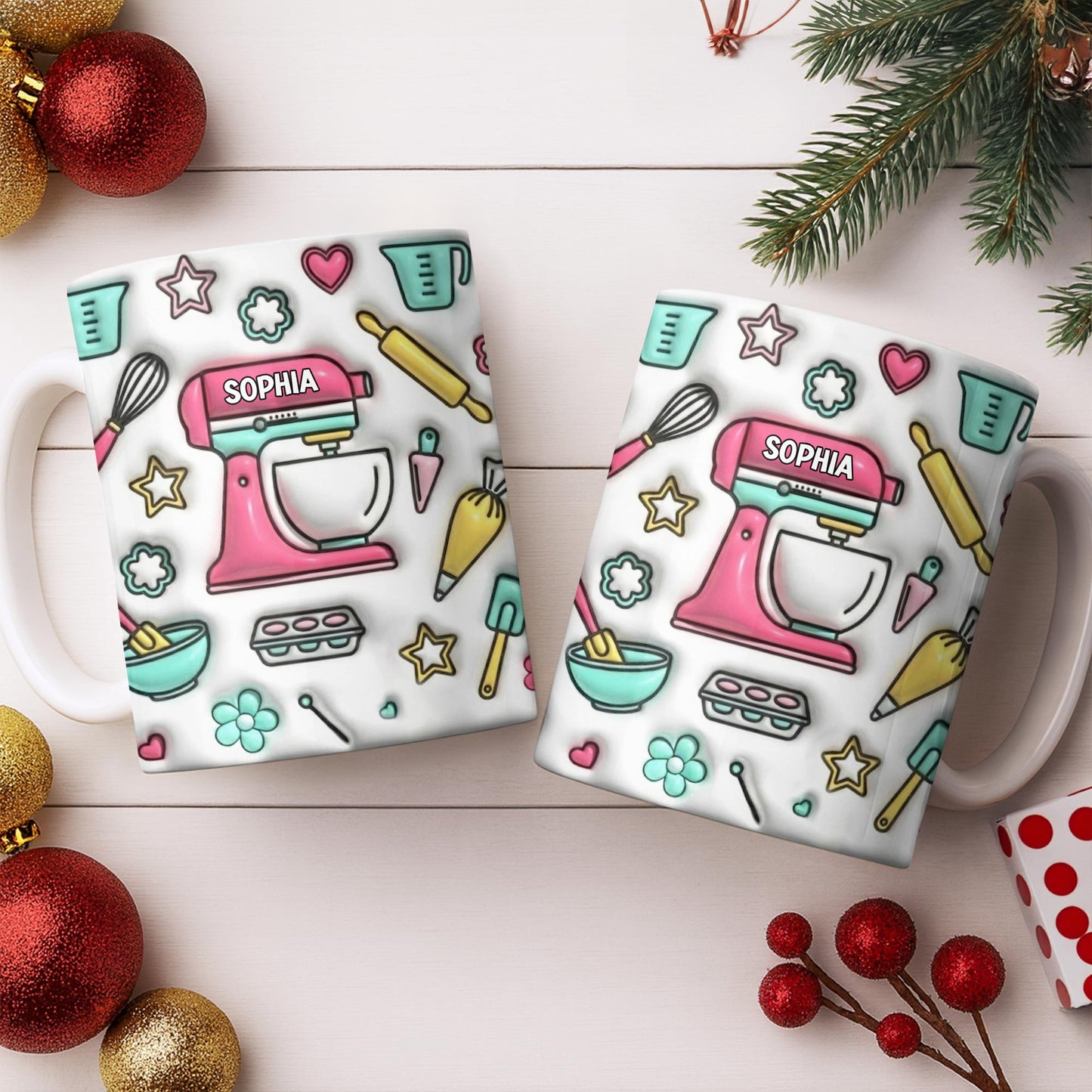 Personalize Your Baking Lover's Cup With Mixer and Whisk - Personalized Custom Coffee Mug - COOK031_MG