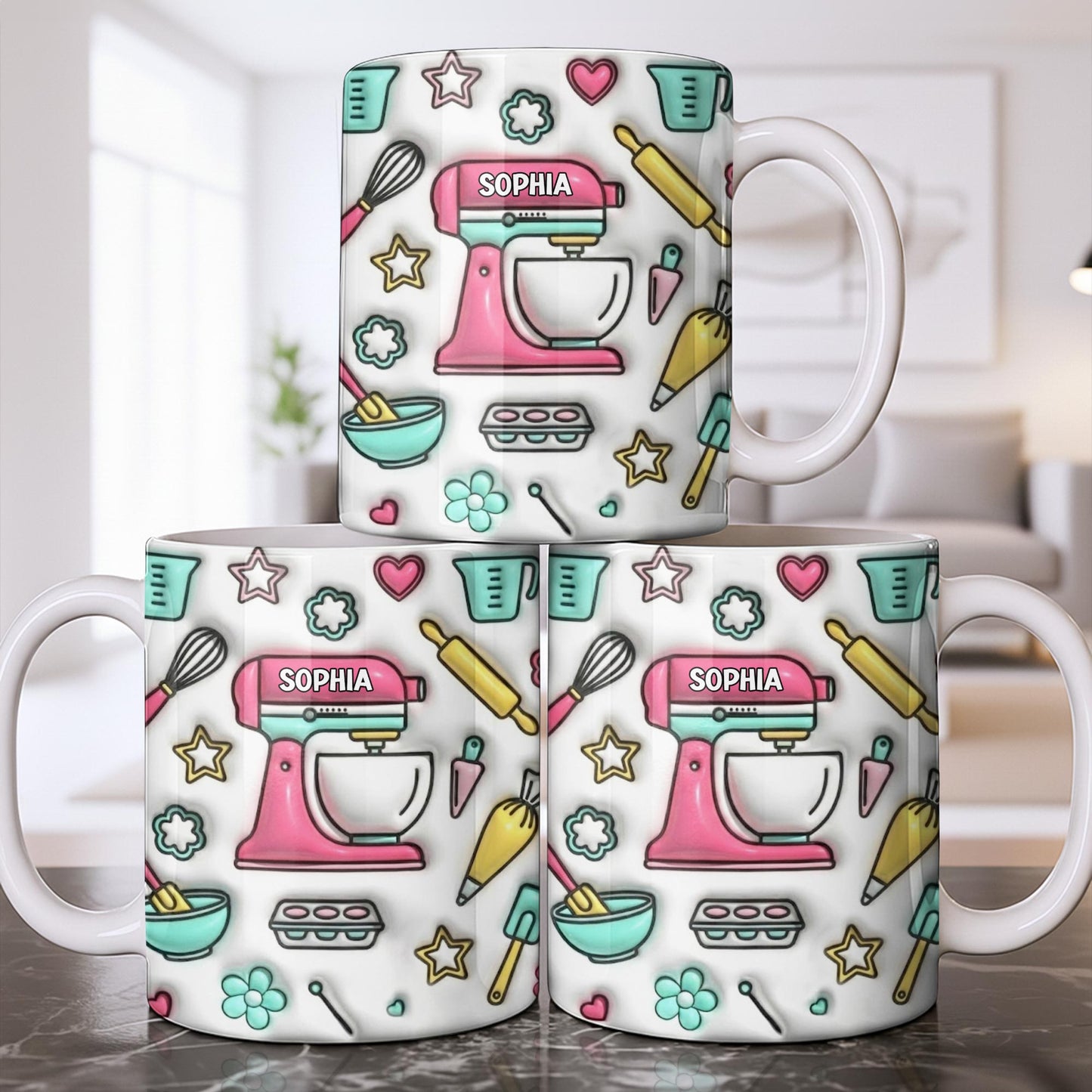 Personalize Your Baking Lover's Cup With Mixer and Whisk - Personalized Custom Coffee Mug - COOK031_MG