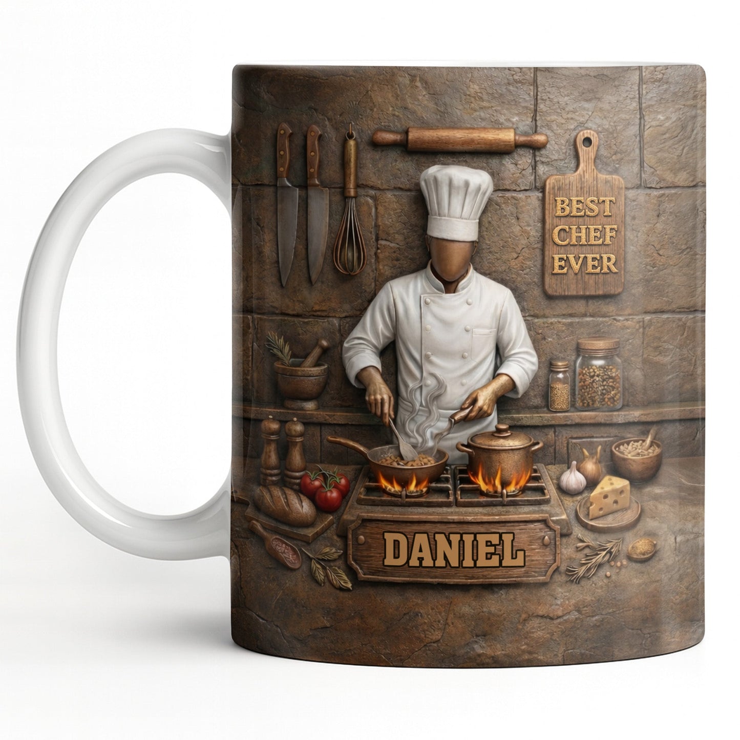 Best Chef Ever With Kitchen Tools And Cooking Stove - Personalized Custom Coffee Mug - COOK033_MG