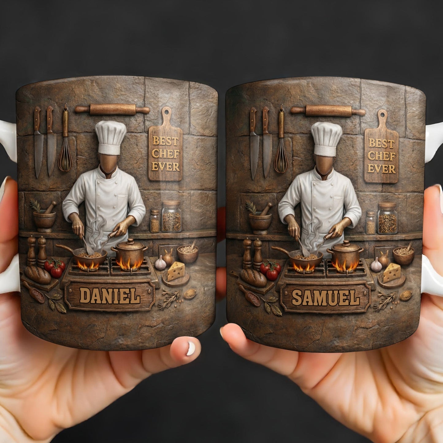 Best Chef Ever With Kitchen Tools And Cooking Stove - Personalized Custom Coffee Mug - COOK033_MG