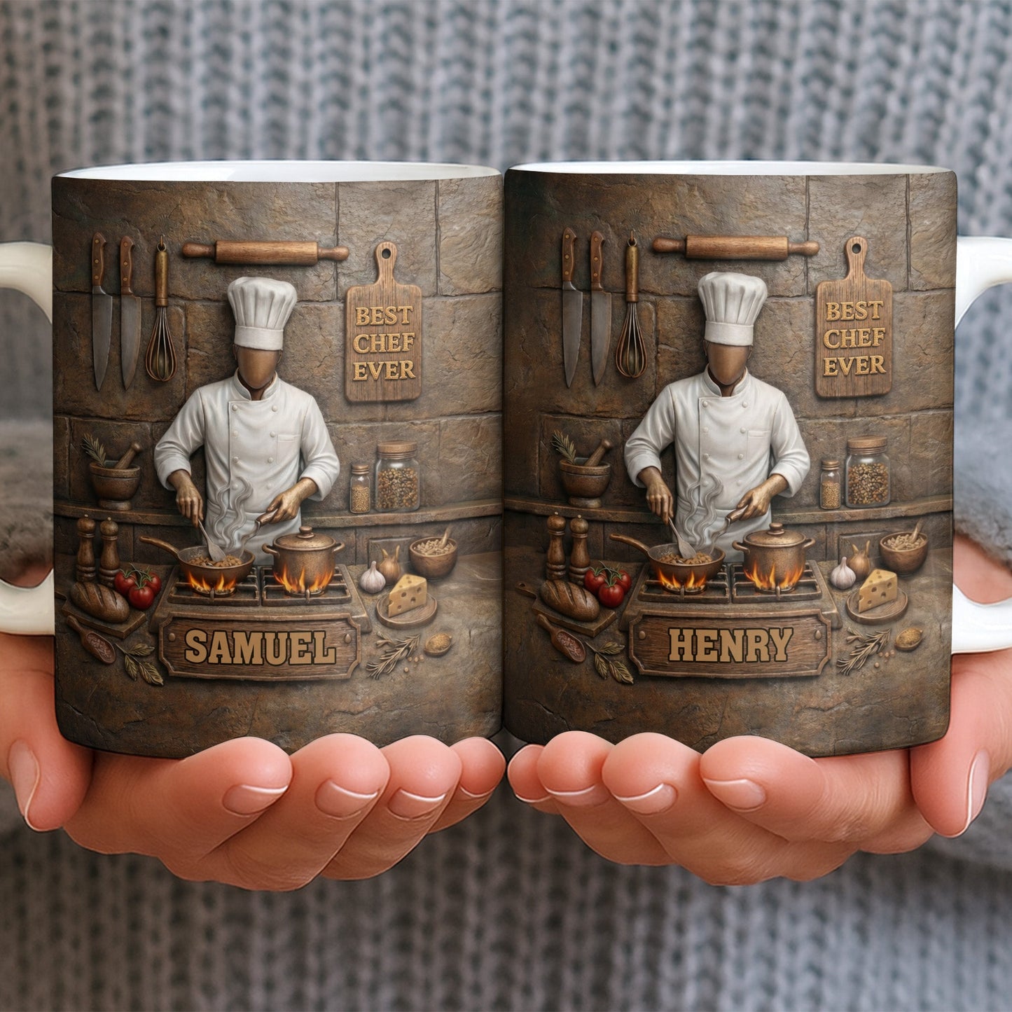 Best Chef Ever With Kitchen Tools And Cooking Stove - Personalized Custom Coffee Mug - COOK033_MG