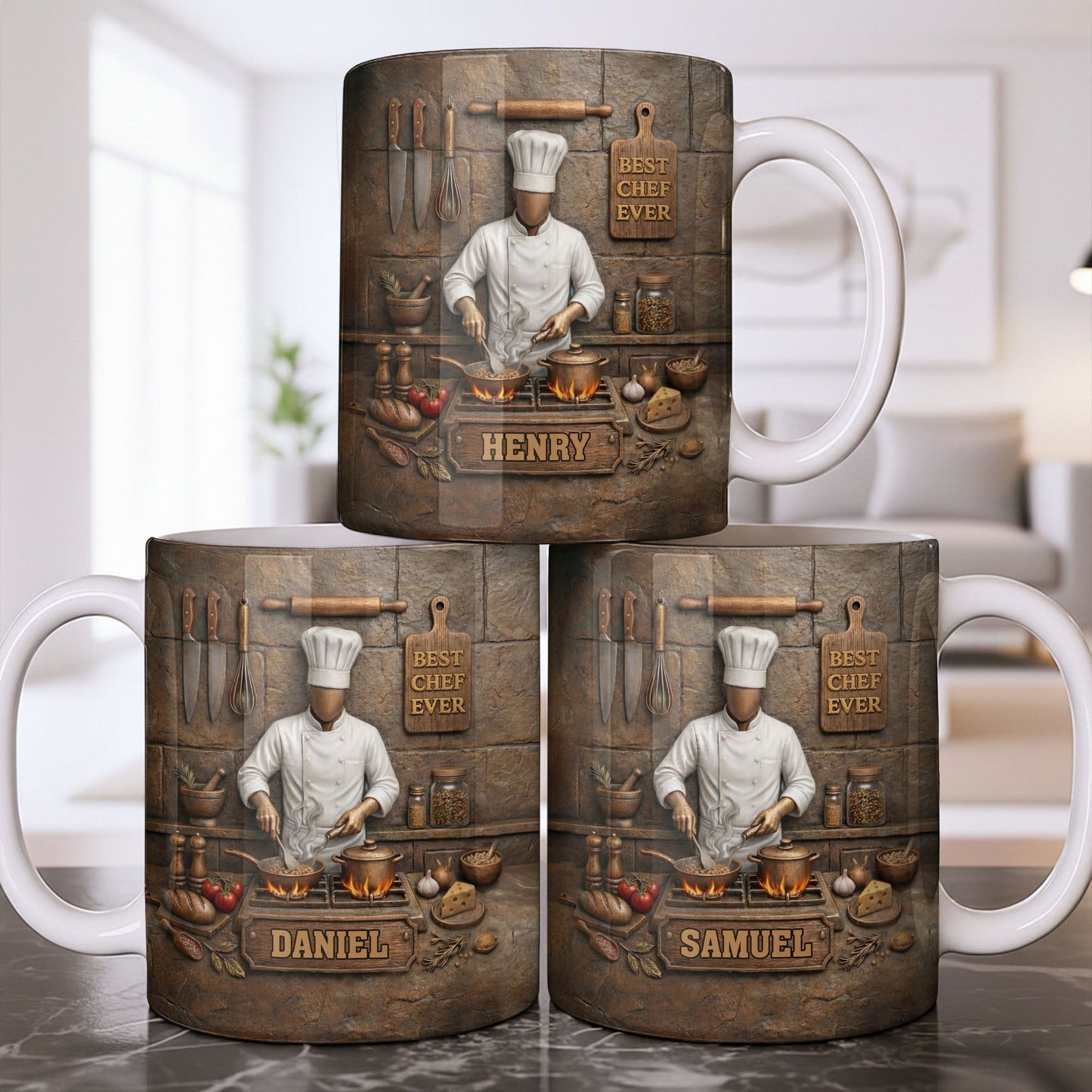 Best Chef Ever With Kitchen Tools And Cooking Stove - Personalized Custom Coffee Mug - COOK033_MG
