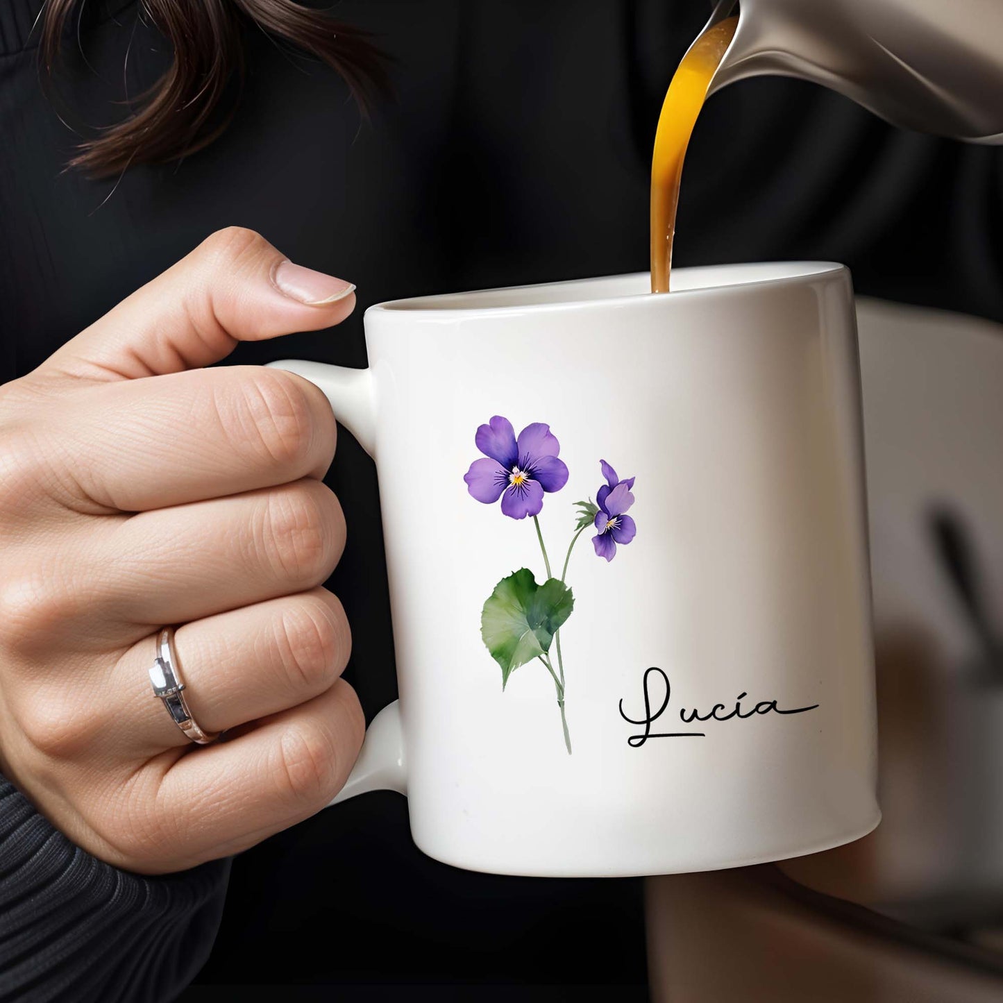Admire The Beauty Of Pansies Every Morning - Personalized Custom Coffee Mug - CP001_MG