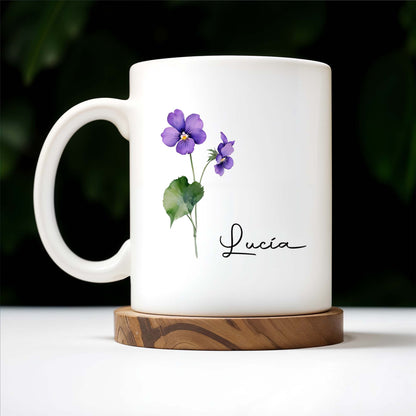 Admire The Beauty Of Pansies Every Morning - Personalized Custom Coffee Mug - CP001_MG